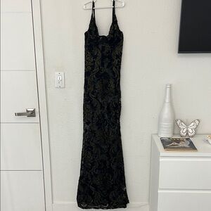 Elegant Black and Gold Women's Dress